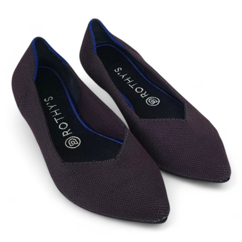 Rothy's The Point Purple Slip on Fabric Flats Size 8 Pointed Toe